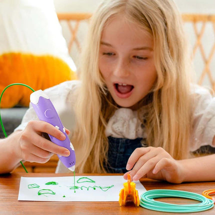 Rechargeable 3D Printing Pen 3Color PCL Filaments For DIY Crafting Drawing Gifts