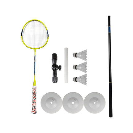 Selfstudy Badminton Trainer Set Telescopic Rod Rebound Training Practice Tool H
