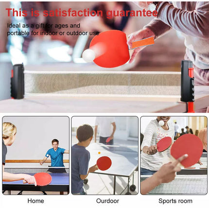 Portable Table Tennis Bats Retractable Net 2 Bat + 3 Balls Sports Training Sport