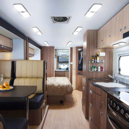 2PCS 12V-24V LED Interior Light White Dimmable RV Caravan Trailer Boat Ceiling Lamp