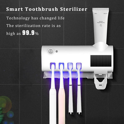 Toothbrush Holder Sensor UV Sanitizer Automatic Toothpaste Dispenser Squeezer