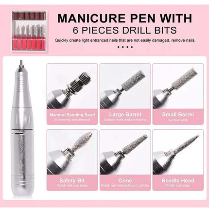 45000RPM Rechargeable Portable Nail Drill File Machine Manicure Pedicure Art
