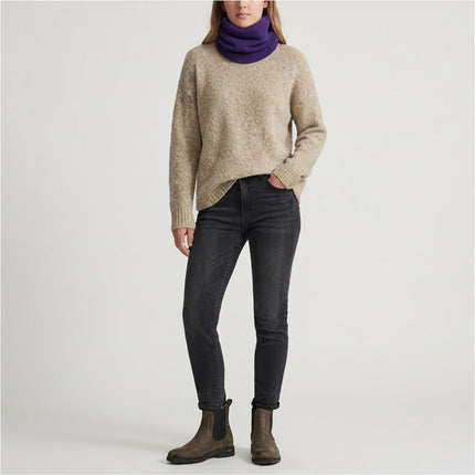 For Women Men Neck Warmer Tube Winter Knitted Scarf Thermal Warm Thicken Chunky Blue