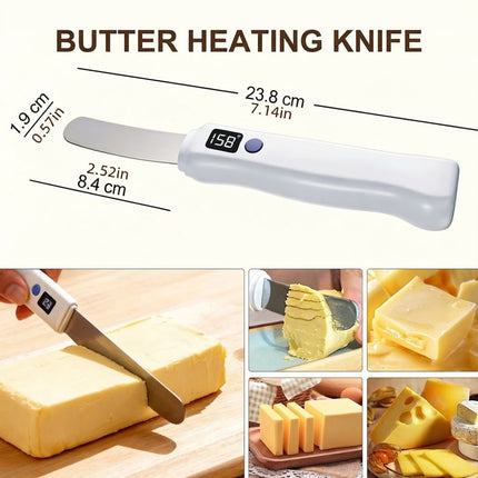 Heated Butter Knife With Digital Display, Stainless Steel Heated Butter Spreader