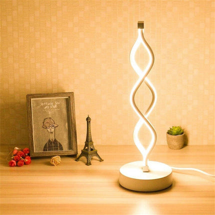 Bedside Lamp 3-Way Dimmable Spiral LED Table Lamp Nightstand Desk Reading Light