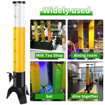 1Pack Beer Tower Dispenser Clear Beverage Tower Dispenser Removable Ice Tube