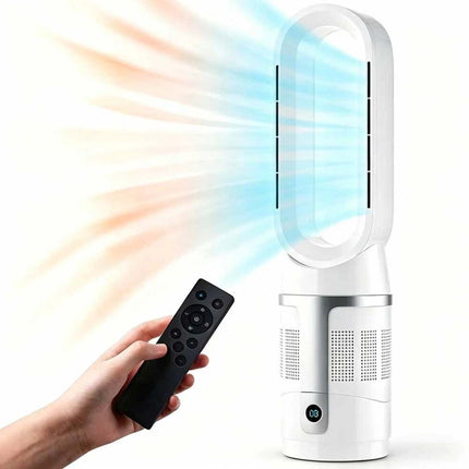 Bladeless Tower Fan 3In1 CoolHot Purifier Remote Control Space Heater Airflow Purification