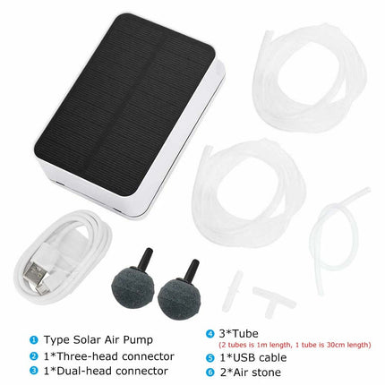 Day/Night Pond Oxygenator Solar Air Pump Water Tank Oxygen Aerator Pool Aquarium