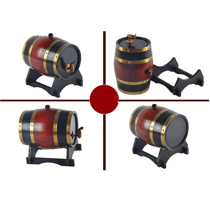 Wooden Wine Barrel Beer Whiskey Rum Brewing Port Keg Brewing Barrel 1.5L
