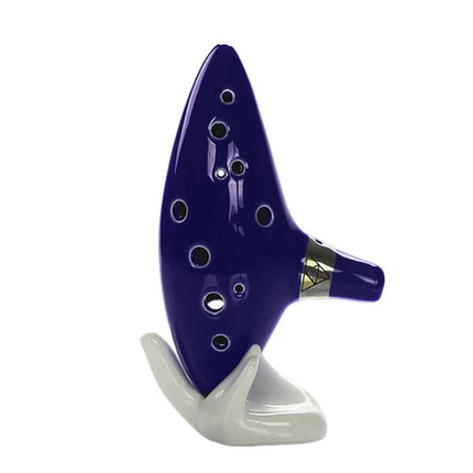 12 Hole Zelda Ocarina Alto C Ceramic Flute Instrument Christmas Gift w Stand