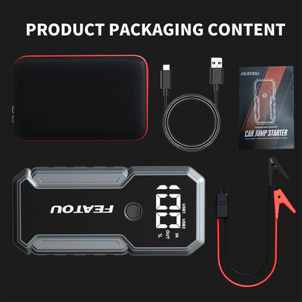 12V Portable Vehicle Power Starter 7000A Peak Output Car Starting Device for Cars Motorcycles