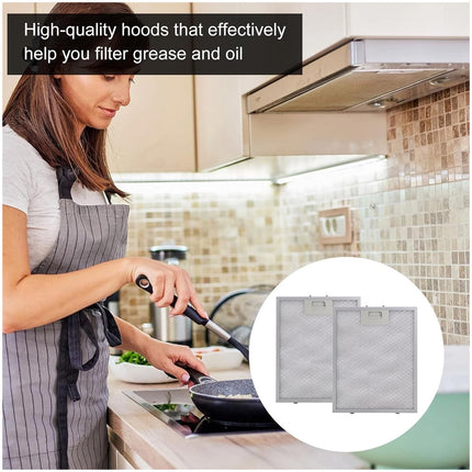 2x Filter For Range Hood Aluminized Grease Parts Replacement Silver 320X260x9mm