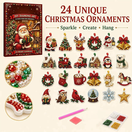 Christmas Advent Calendar 2026, 24 Pcs Diamonds Painting Kit Countdown Box