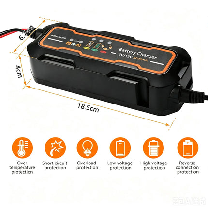 Smart Battery Charger Trickle 5A 6V/12V Automatic SLA AGM Car Truck Motorcycle