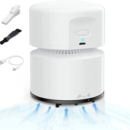 White Rechargeable Portable Mini Desktop Vacuum Cleaner Powerful Sweeping Desk Table