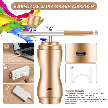 Portable Nail Air Brush with Compressor Nails Art Cake Painting Craft Airbrush