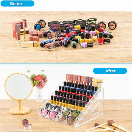 6Tier Nail Polish Organizer Stand Clear Storage Display Rack Box for Makeup