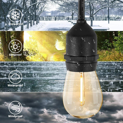 LED Festoon Light Solar String Light Waterproof Wedding Party Outdoor Bulb Decor