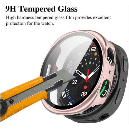 For Samsung Galaxy Watch 8 Case Cover With Glass Screen Protector 44mm Pink