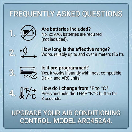 All-in-One Universal Replacement AC Remote Control for Daikin Air Conditioner