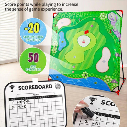 Golf Chipping Game Battle Golf with Golf Club & Hitting Mat Chip Sticky Kit Home