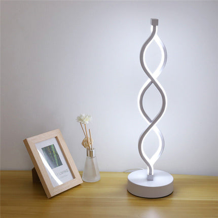 Bedside Lamp 3-Way Dimmable Spiral LED Table Lamp Nightstand Desk Reading Light