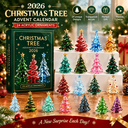 2026 Christmas Tree Advent Calendar 24-Day Christmas Countdown Calendar Ornament