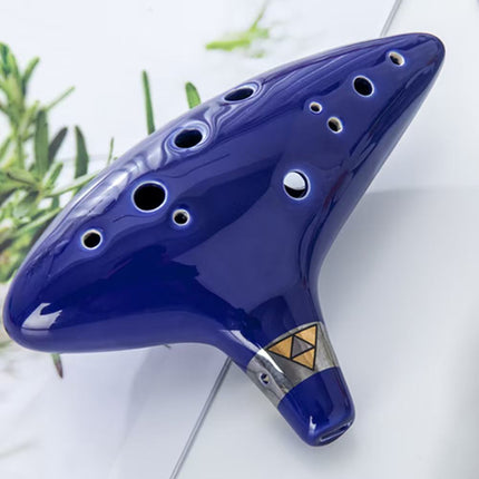 12 Hole Zelda Ocarina Alto C Ceramic Flute Instrument Christmas Gift w Stand