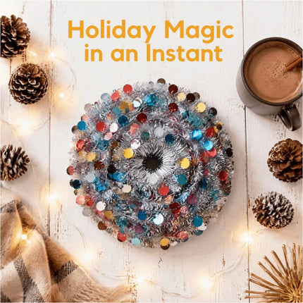 Foldable Christmas Tree Retractable Tinsel Tree Holiday Decor Silver and colors