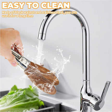 Walnut Wood Tong Versatile Kitchen Wooden Tong with Stainless Steel Handle