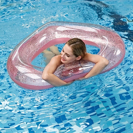 Giant Heart Inflatable Swimming Ring Pool Raft Floating Glitter
