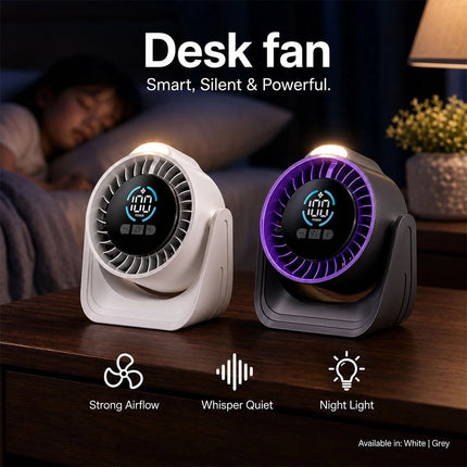 100 Speed USB Desk Fan Portable Mini Quiet Personal Cooling Fan With LED Light
