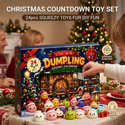 2026 Christmas Squishies Advent Calendar, 24 Days Dumpling Toys Countdown Gift
