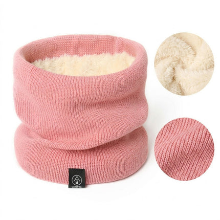 For Women Men Neck Warmer Tube Winter Knitted Scarf Thermal Warm Thicken Chunky Pink
