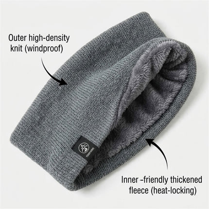 For Women Men Neck Warmer Tube Winter Knitted Scarf Thermal Warm Thicken Chunky Grey