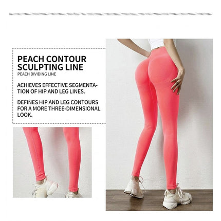 Women High Waist Yoga Pants Pocket Sports Leggings Sport Fitness Trousers Strech Red