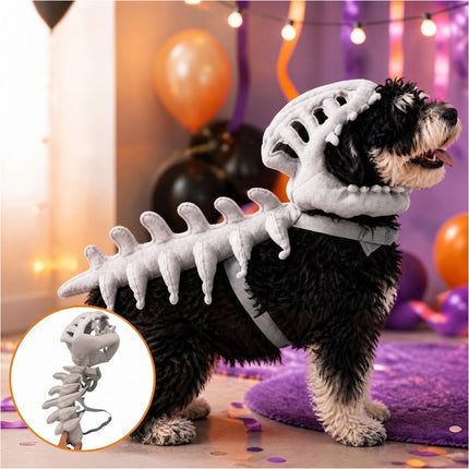 45CM Dinosaur Skeleton Costume for Halloween Pet Dress Up