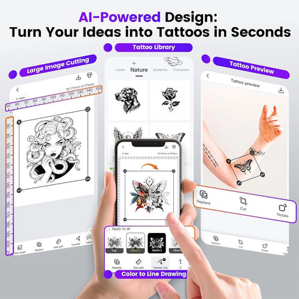 Bluetooth Tattoo Stencil Printer Wireless Thermal Machine with 30 Papers