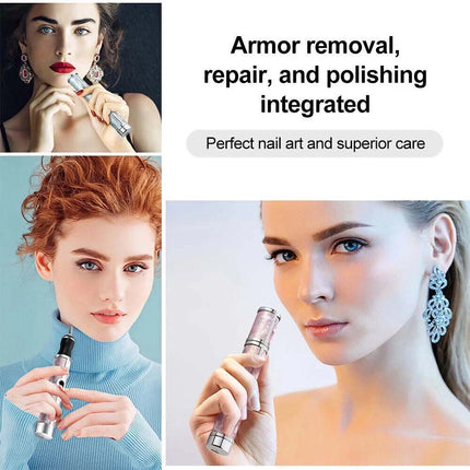 Electric Nail Drill Machine Cordless Toe Nail File for Acrylic Gel Silver