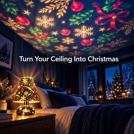 Christmas Ceiling Projector, DIY Tree Lamp Kit, 6 Film Discs, USB Powered