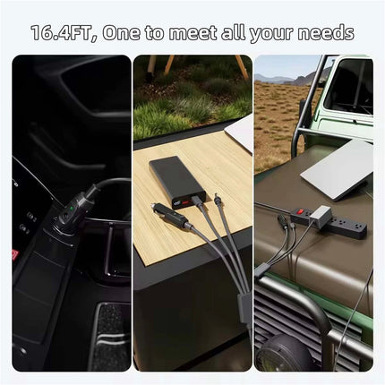 5M 3 in 1 100W USB C DC Plug Car Charger Power Cable For Starlink Mini Dish Antenna