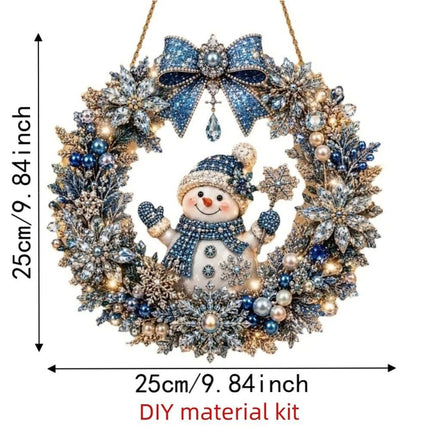 Unfinished Christmas Snowman Diamond Painting Kit Xmas Ornament Kit Window Decor Style A