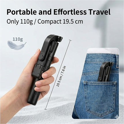 Flexible Tripod Holder Stand Selfie Stick With Bluetooth Remote and Fill Light For Mobile Phone