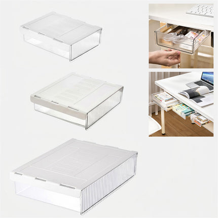 Multipurpose Under Desk Drawer Organizer Slide Buckle Desk Storage Drawer Home