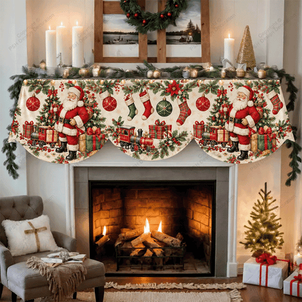 Non-slip Christmas Fireplace Scarf Impact-resistant Xmas Fireplace Cover Party