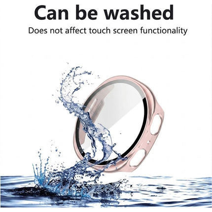 For Samsung Galaxy Watch 8 Case Cover With Glass Screen Protector 44mm Pink