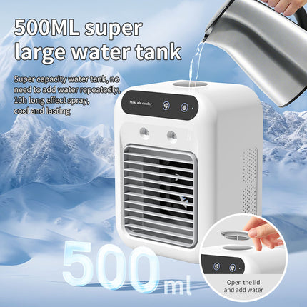 USB Mini Air Cooler Fan, Desktop Misting Fan, Portable Cooling Fan