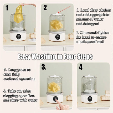 1L Underwear Washer Rechargeable Mini Washing Machine Cordless Laundry Machine