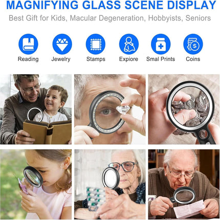 10x 20x 45x Magnifier Reading Magnifying Glass For Reading Jewelry Handheld