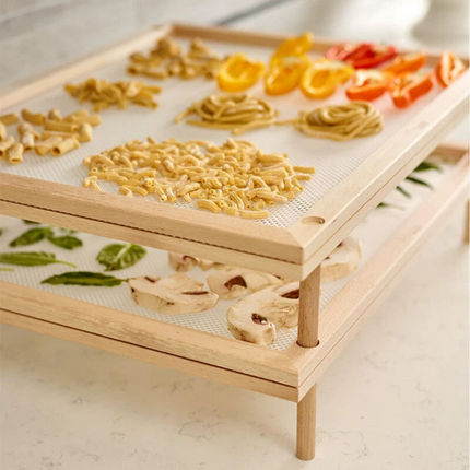 Stackable Wooden Pasta Herb Drying Rack Plant Drying Net Food-Dryer Mesh Holder